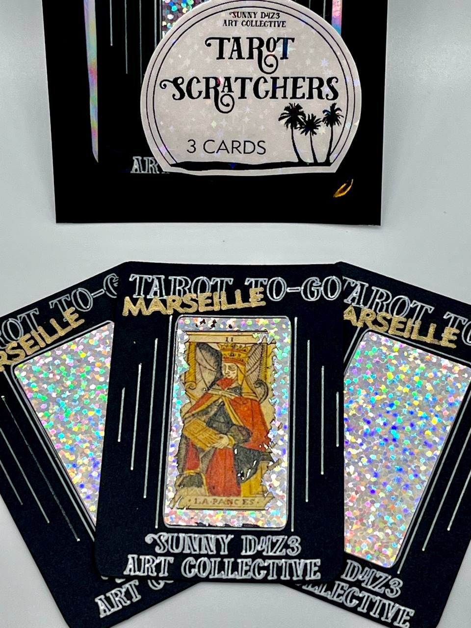 scratchers - tarot to go tarot scratch off - 3 card pack - MARSEILLE - sunny d4z3 art collective